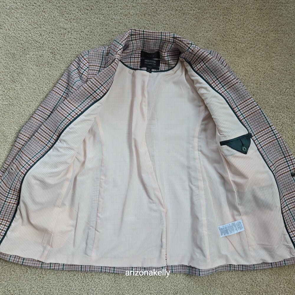 J. Crew Parke Blazer in Ivory Plaid Italian Wool Size 0 - Picture 9 of 13